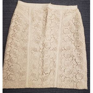 NWOT cream lace pencil skirt